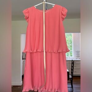 Mayoral Pleated Layered Dress with Belt